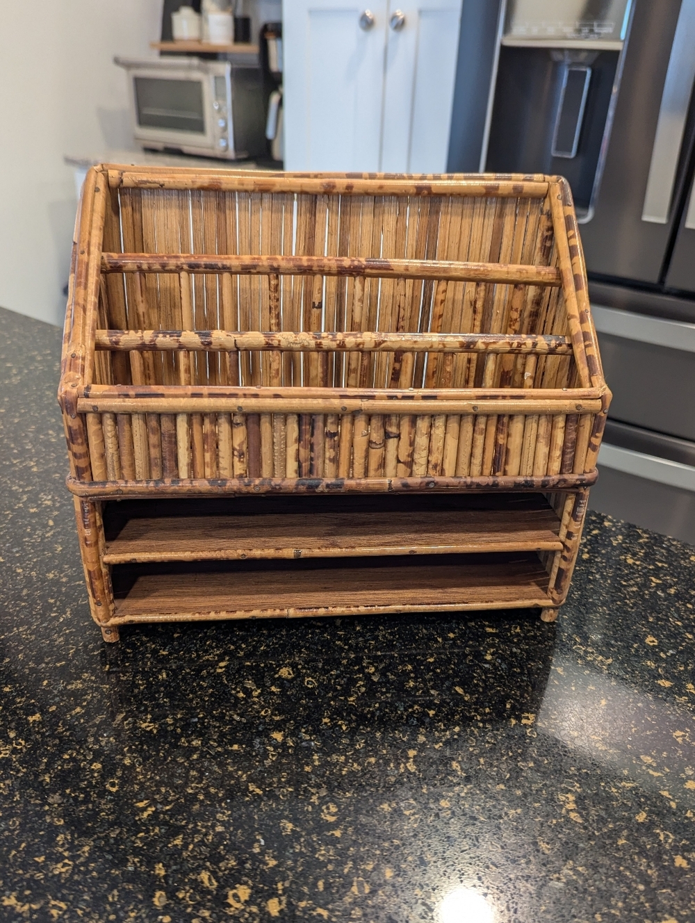 Vintage Bamboo Desk Organizer